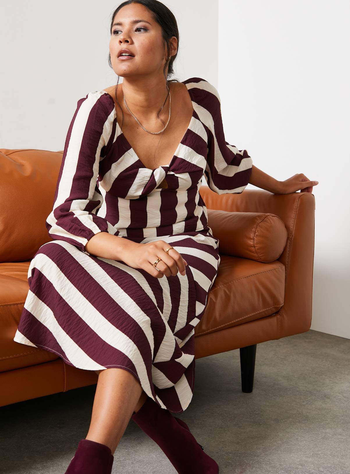 For All The Love Stripe Printed Twist Front Top 10 - Image 4